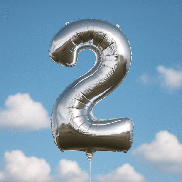 ⁦בלוני ספרות בצבע כסף⁩ – תמונה ⁦3⁩