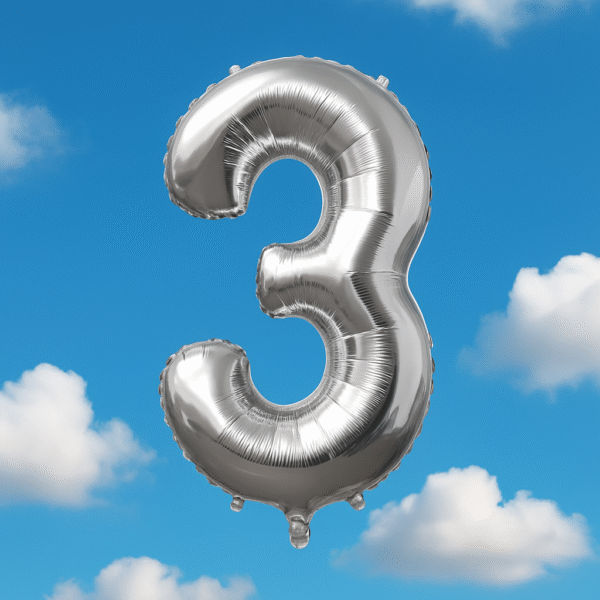 ⁦בלוני ספרות בצבע כסף⁩ – תמונה ⁦4⁩